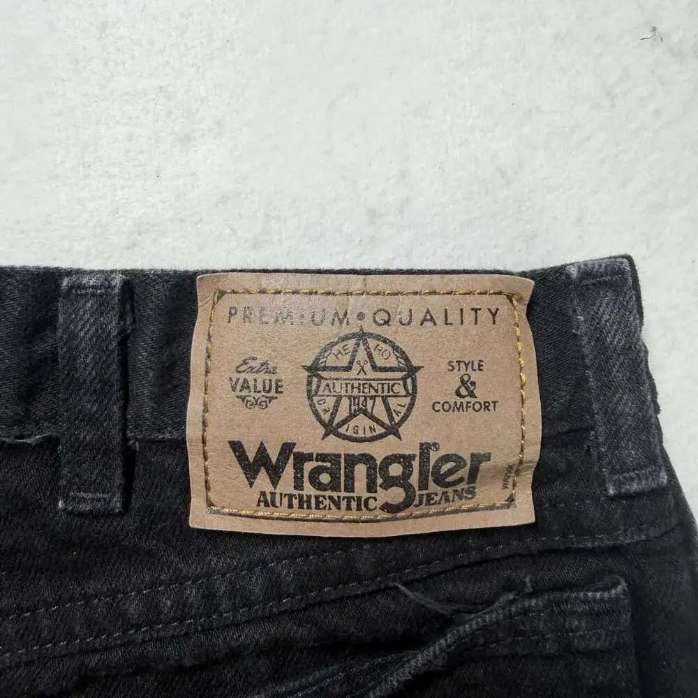 Wrangler Mens Black Denim Shorts 100% Cotton Size 36